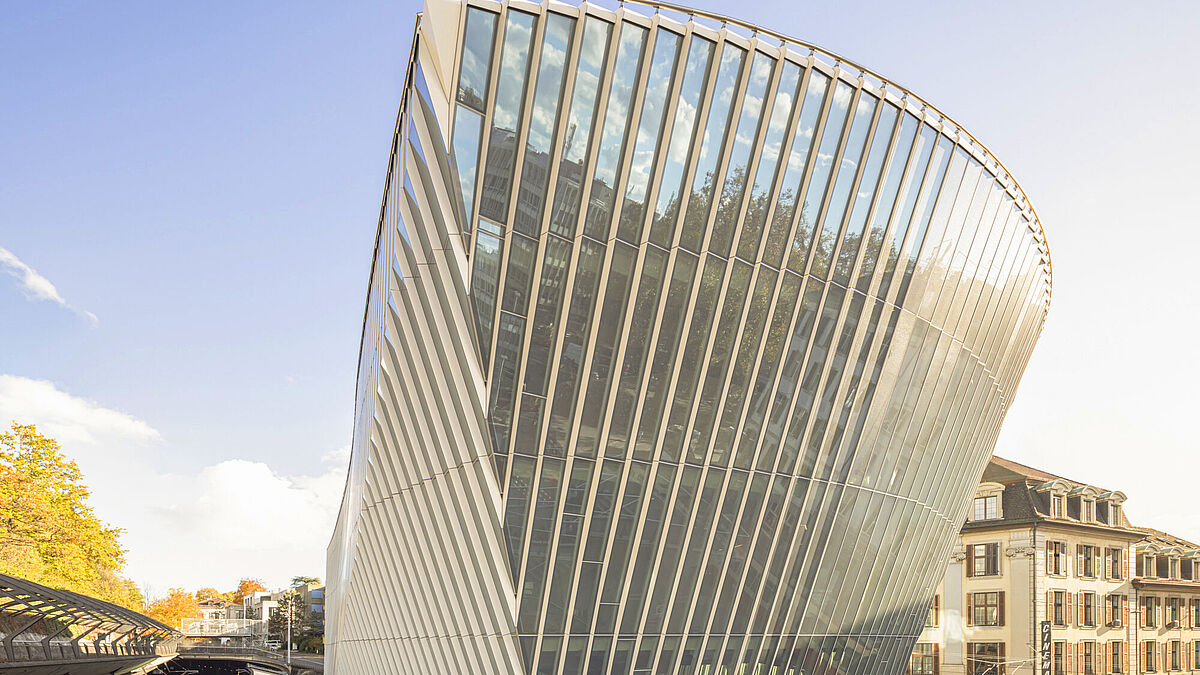 Beide Stirnseiten sind von nach aussen gewölbten Flächen geprägt.