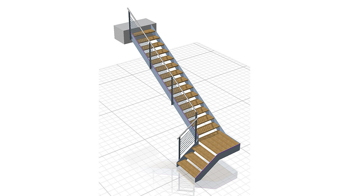 Treppenerfassung mit Geländer mit Trepedia.