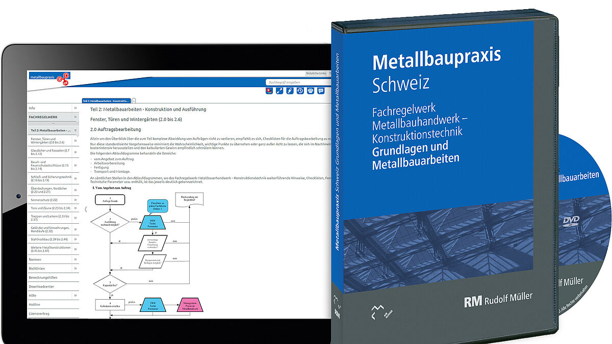 Ein blauer Button am rechten Bildschirmrand zeigt an, ob und wie viele passende Schadensfälle die Datenbankabfrage ermittelt hat. Screenshot: M&T-Metallhandwerk & Technik.