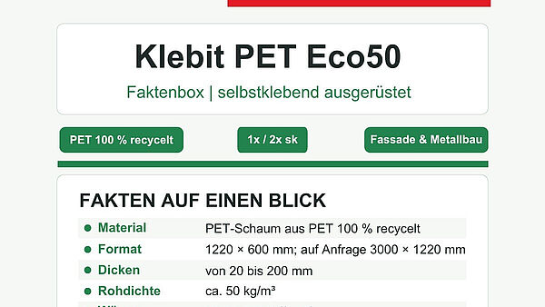 Klebit PET Eco50, selbstklebend ausgerüstet