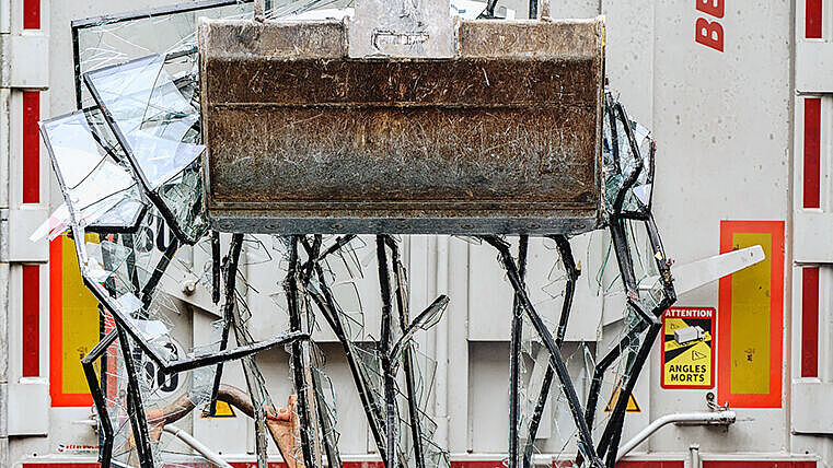 Die demontierten Isolierglaseinheiten wurden von einem Recyclingunternehmen weiterverarbeitet.