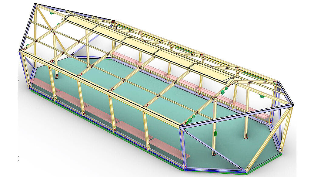 3D-Ansicht der Tragkonstruktion.