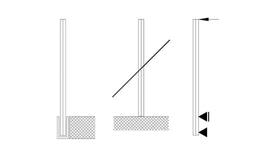 Croquis 1 : schéma statique de modélisation de vitrages fixés.