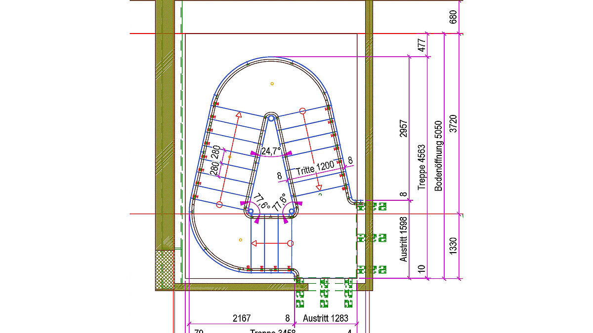 Plan : la forme de goutte ou de triangle décrite est bien visible.