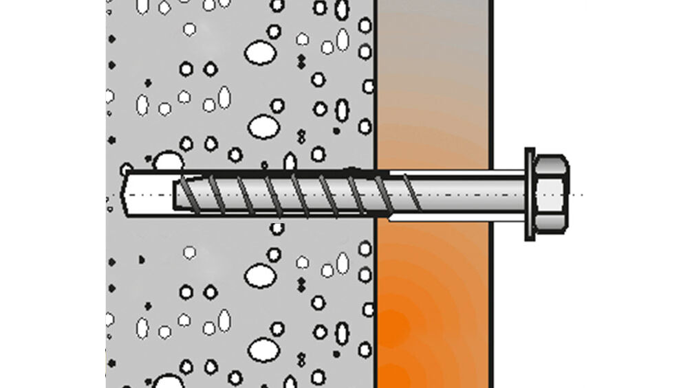In hinterschnittenen Bohrlöchern oder geeigneten Hohlräumen wird der Dübel so befestigt, dass er sich im Untergrund spreizdruckfrei abstützen kann.