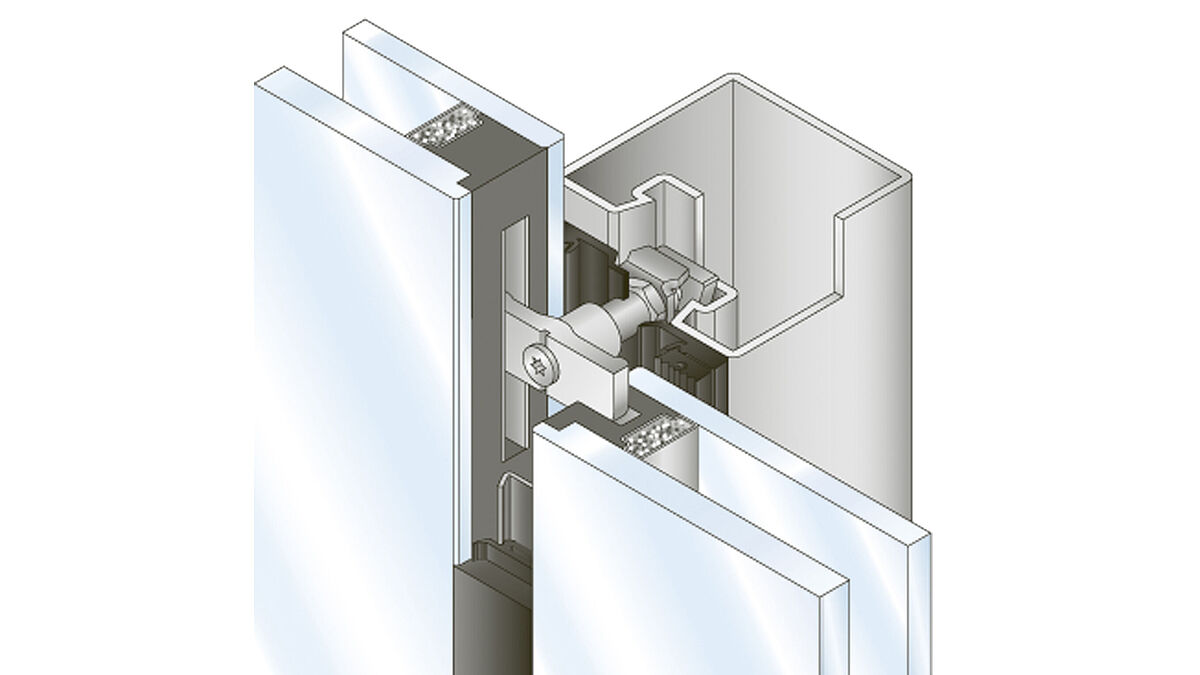 Mit SageGlass VARIO werden die schaltbaren Isolierglaseinheiten durch interne Verankerungen mechanisch an der Innenfassadenkonstruktion befestigt und nach aussen glattflächig verfugt. Grafik: SageGlass
