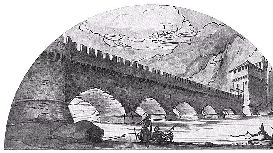 Die 1489 in Bellinzona erbaute «Torretta di Bellinzona» galt zu jener Zeit als imposantes Bauwerk. Bei der Planung der neuen Erschliessungsbrücke orientierten sich die Initianten an ihrem Erscheinungsbild.