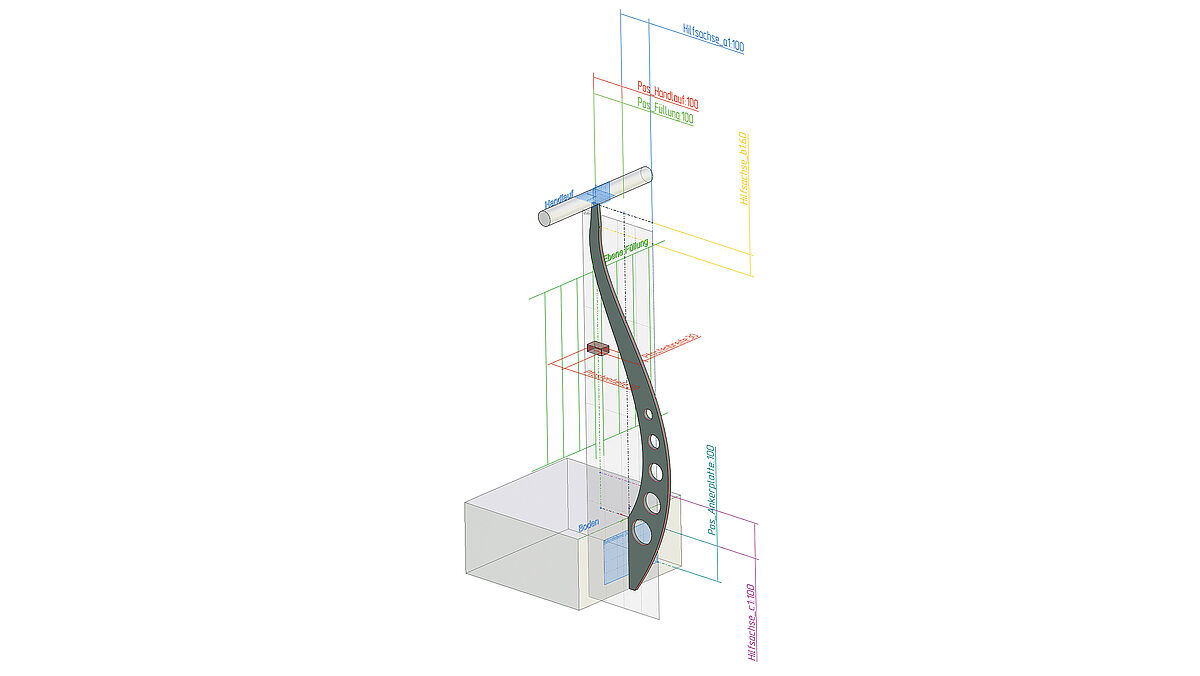 Pfosten zeichnet TENADO METALL 3D nach Eingabe der Parameter automatisch.