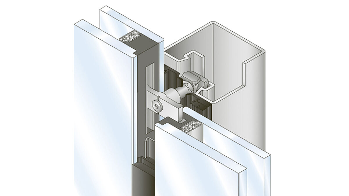 Avec le système SageGlass VARIO, les éléments de vitrage isolant dynamiques sont fixés mécaniquement sur l’ossature intérieure de façade à l’aide d’ancrages internes, puis complétés de joins lisses. Illustration : SageGlass