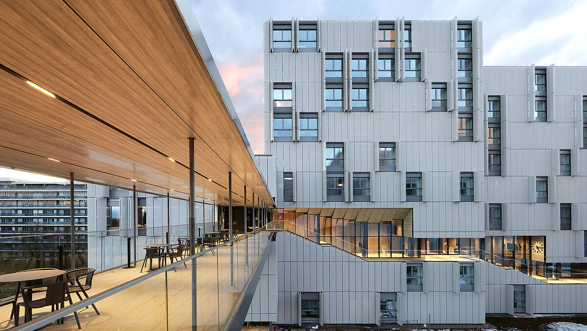 Jurypreis 1. Rang: IHEID – Résidence étudiante Grand Morillon, Genf. Bild: Gerald Sciboz.