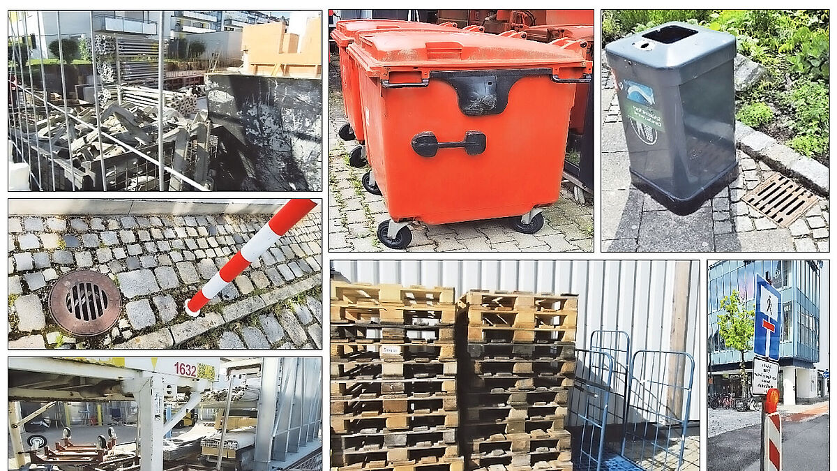 Übliche «Werkzeuge» bei Vandalismusangriffen in der Praxis.  ( Im Print bei Bedarf weglassen )