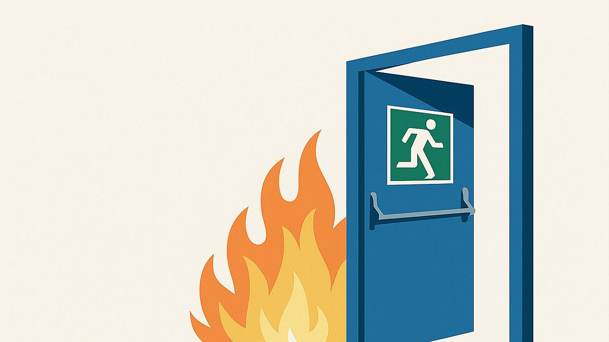 En Suisse, les portes extérieures situées dans les voies d’évacuation et présentant une résistance au feu, une protection contre la fumée et une capacité de libération sont impérativement soumises à la LPCo, à l’OPCo, aux prescriptions de l’AEAI ainsi qu’aux normes harmonisées EN 16034 / EN 14351‑1.