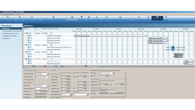 Im Planmanager lassen sich die einzelnen Produktionsaufträge optimal einplanen und überwachen