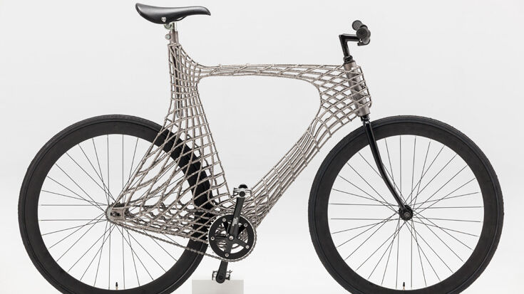 Das erste Stahl-Fahrrad aus dem 3D-Drucker. Als Drucker kam eine Schweissanlage zur Anwendung.