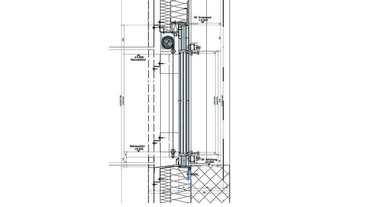 Vertikalschnitt Lochfenster