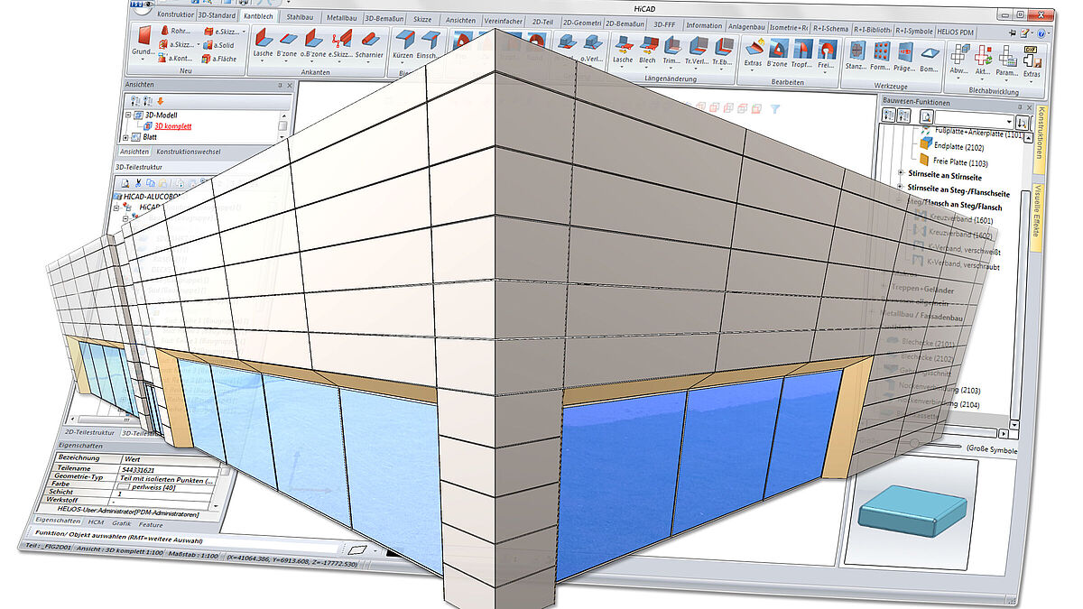 Die Software HiCAD Alucobond ist exklusiv auf die Aluminiumverbundplatte Alucobond zugeschnitten.