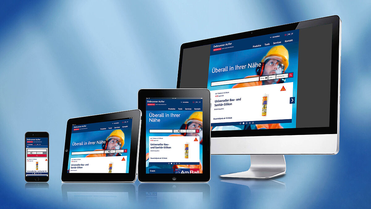 Neugestaltete und optimierte E-Business-Plattform von Debrunner Acifer.